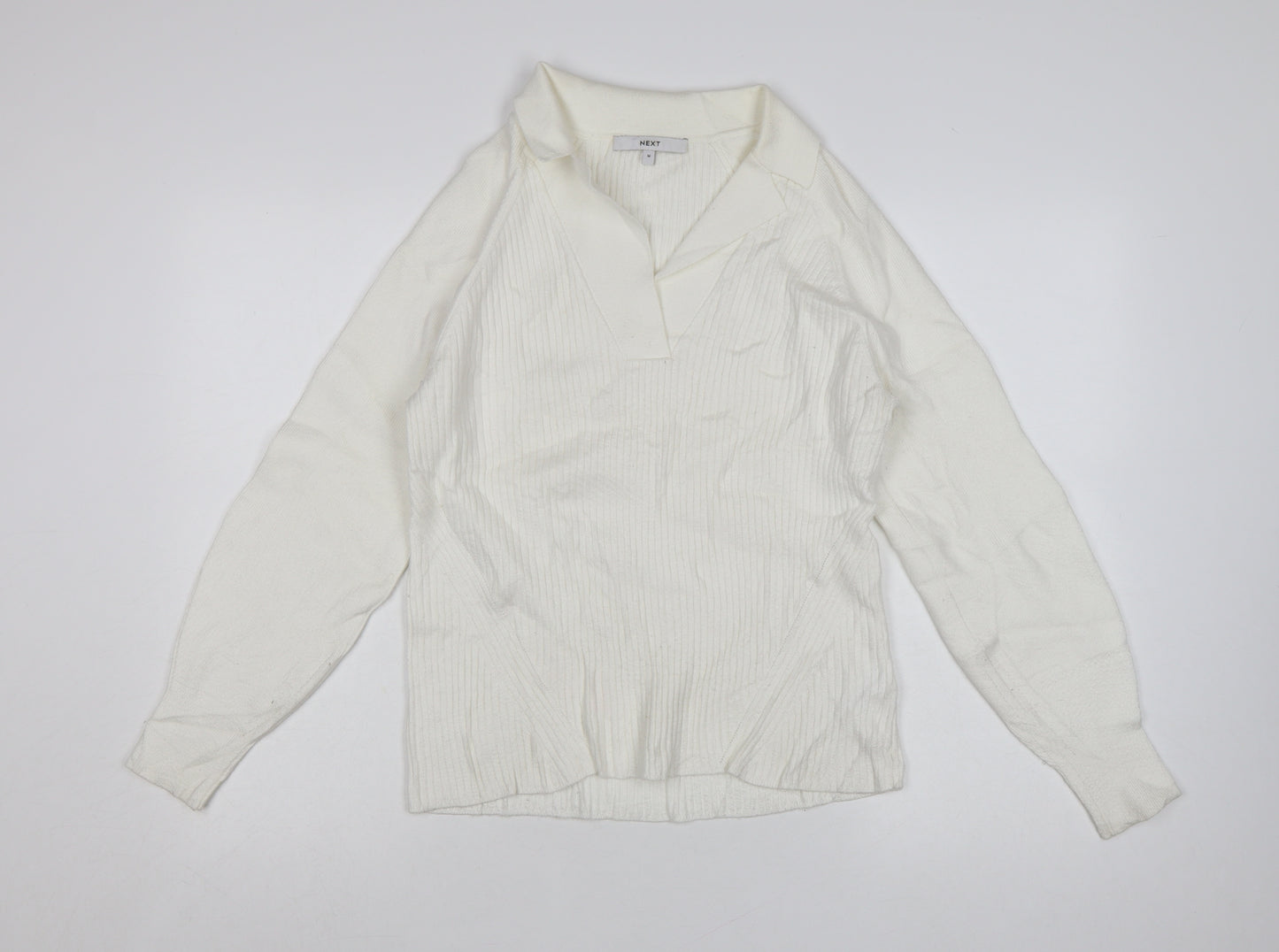 NEXT Women’s Ivory Collared Knit Pullover Jumper Size 14