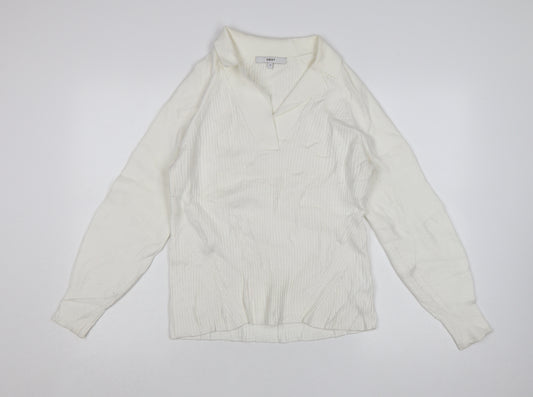 NEXT Women’s Ivory Collared Knit Pullover Jumper Size 14