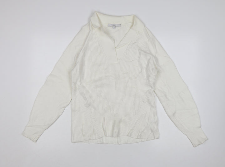NEXT Women’s Ivory Collared Knit Pullover Jumper Size 14