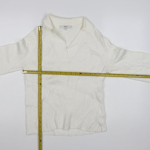 NEXT Women’s Ivory Collared Knit Pullover Jumper Size 14