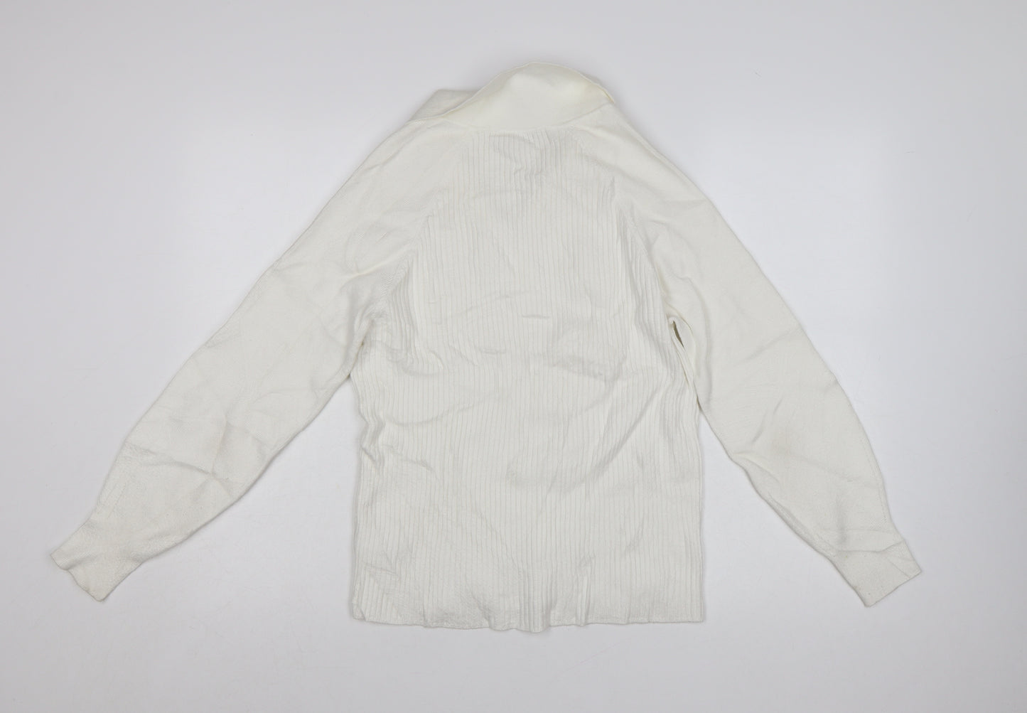 NEXT Women’s Ivory Collared Knit Pullover Jumper Size 14