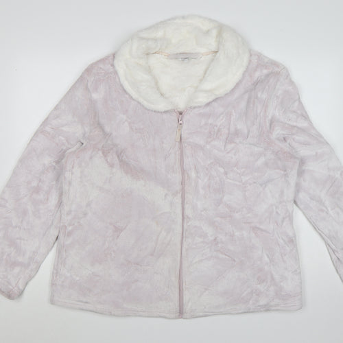 Debenhams Women Pink Fleece Zip Robe Plus Size 20-22