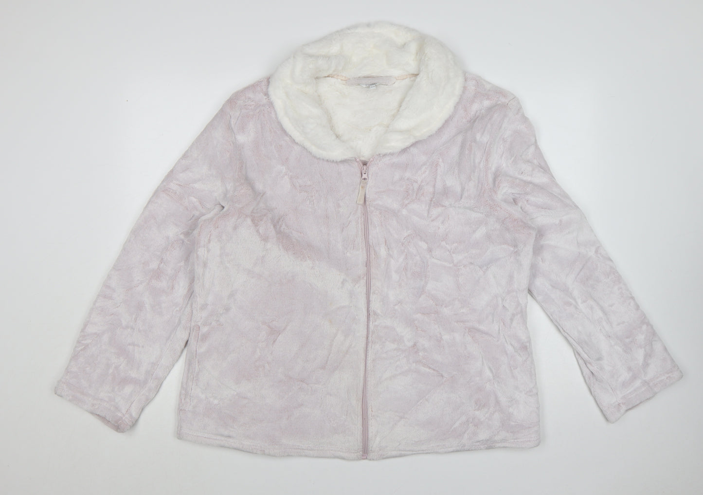 Debenhams Women Pink Fleece Zip Robe Plus Size 20-22