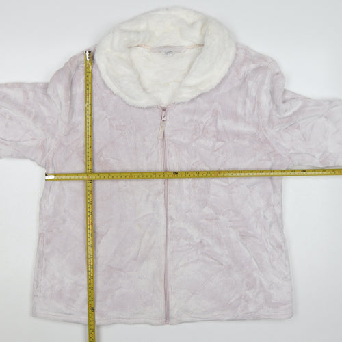 Debenhams Women Pink Fleece Zip Robe Plus Size 20-22