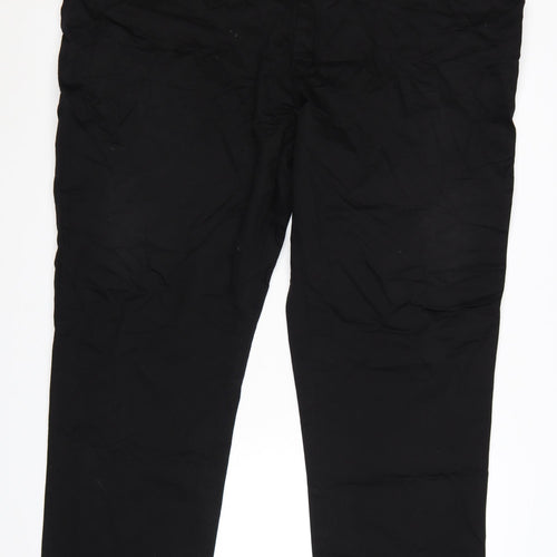 Ed Baxter Men’s Black Cotton Chino Trousers Size 50R Regular Fit