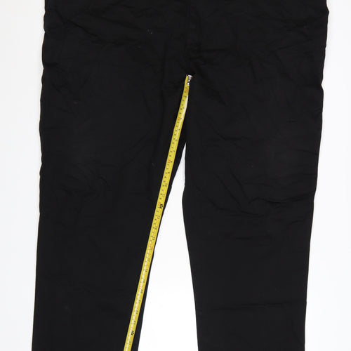 Ed Baxter Men’s Black Cotton Chino Trousers Size 50R Regular Fit