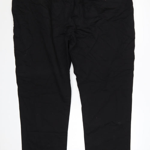 Ed Baxter Men’s Black Cotton Chino Trousers Size 50R Regular Fit