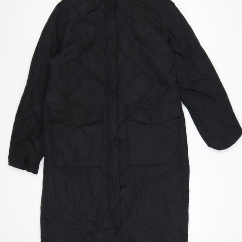 Marks and Spencer Women's Black Quilted Long Coat Size 10