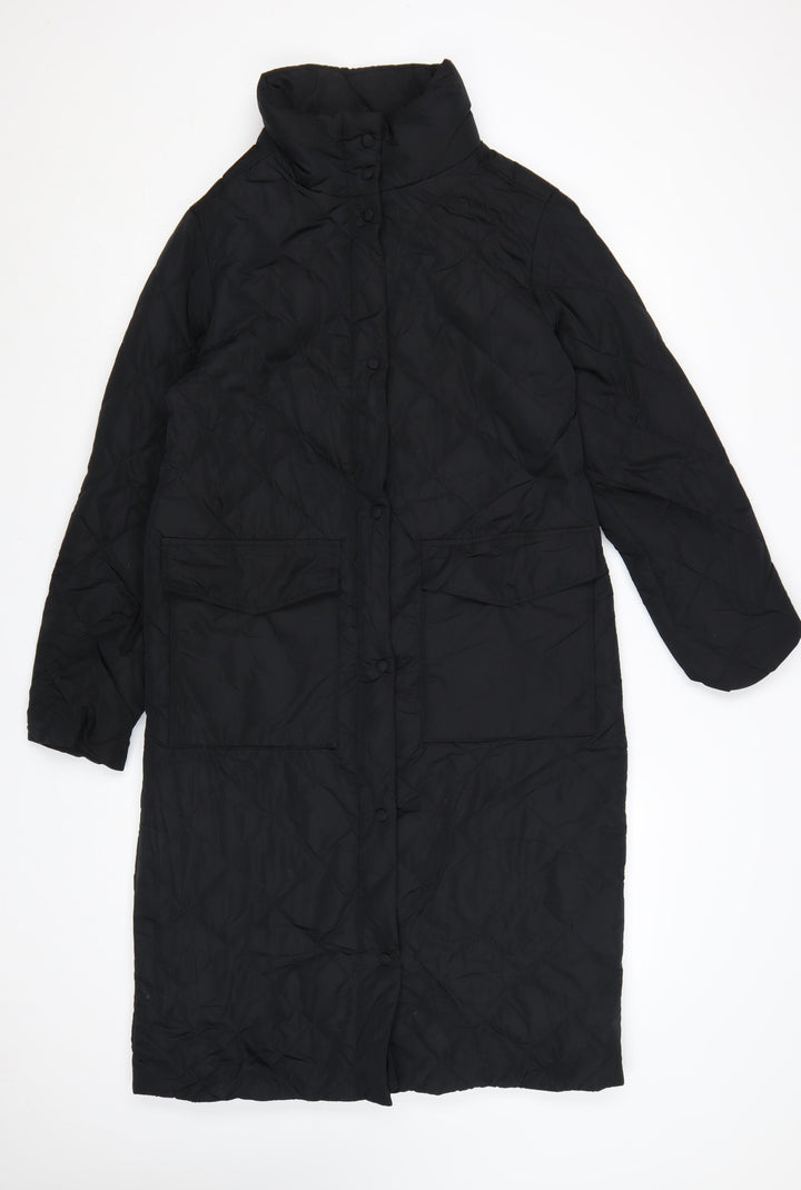 Marks and Spencer Women's Black Quilted Long Coat Size 10