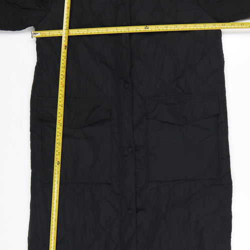 Marks and Spencer Women's Black Quilted Long Coat Size 10