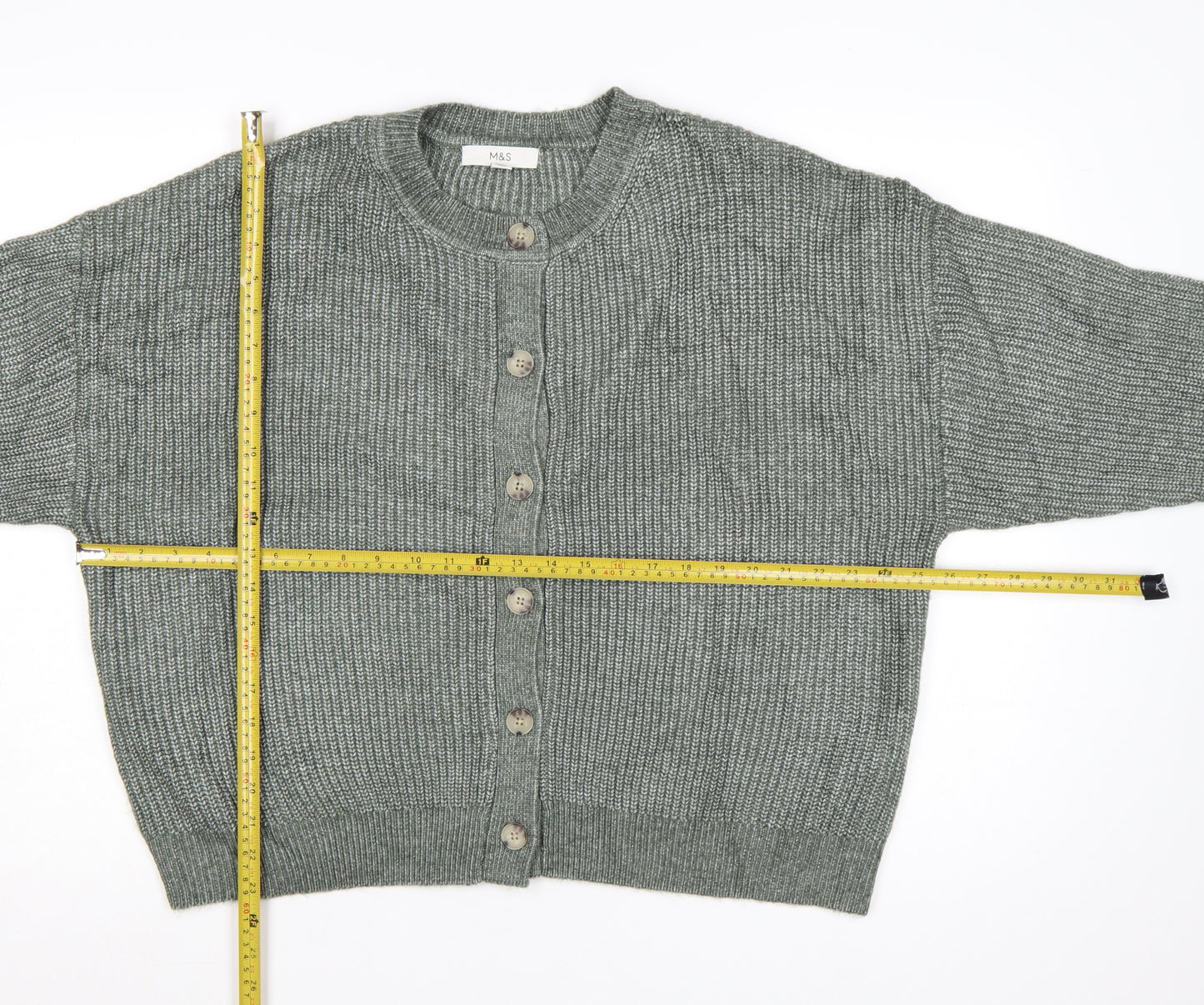 Marks and Spencer Women’s Grey XL Chunky Knit Cardigan
