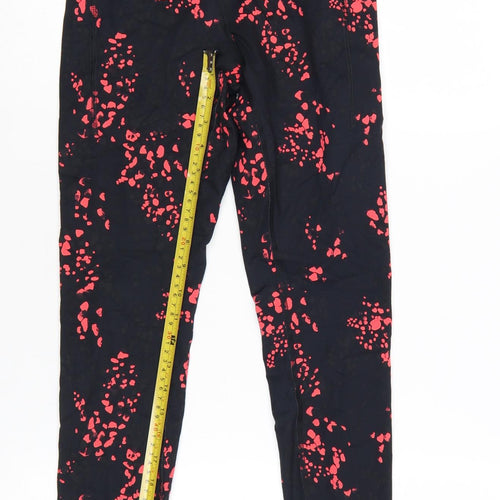 Marks and Spencer Good Move Women's Black Red Print Active Leggings Size 8