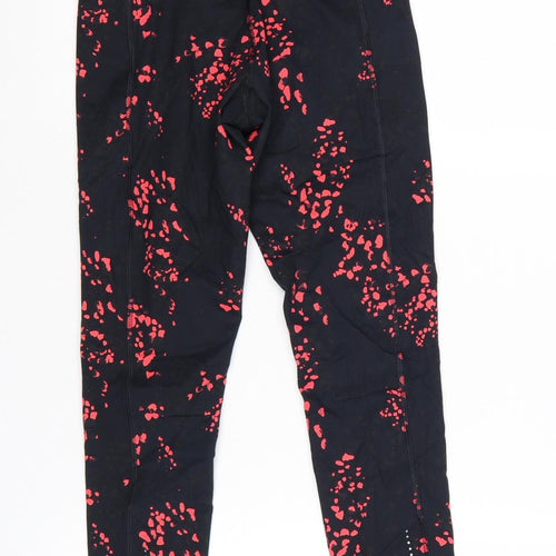 Marks and Spencer Good Move Women's Black Red Print Active Leggings Size 8