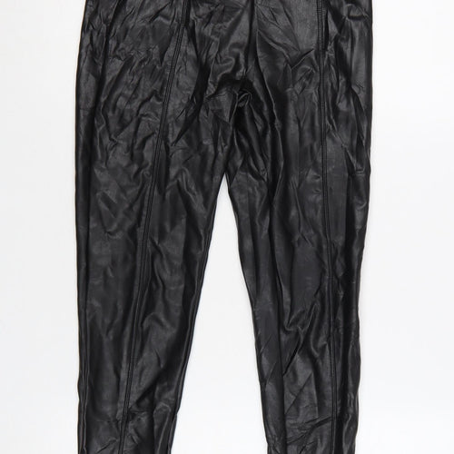 Marks and Spencer Women's Black Faux Leather High Rise Leggings Size 8