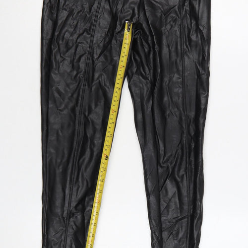 Marks and Spencer Women's Black Faux Leather High Rise Leggings Size 8