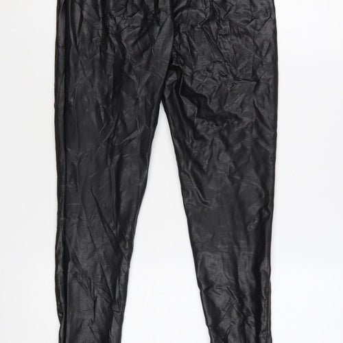 Marks and Spencer Women's Black Faux Leather High Rise Leggings Size 8