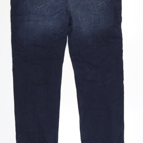 Marks and Spencer Men's Blue Straight Fit Jeans 40L Cotton Denim