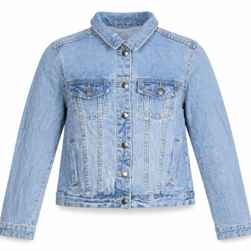 Cotton On Womens Blue Denim Cropped Jacket Size 12 Classic Casual