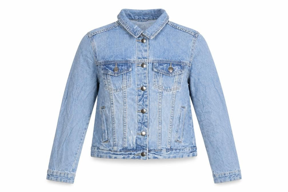 Cotton On Womens Blue Denim Cropped Jacket Size 12 Classic Casual