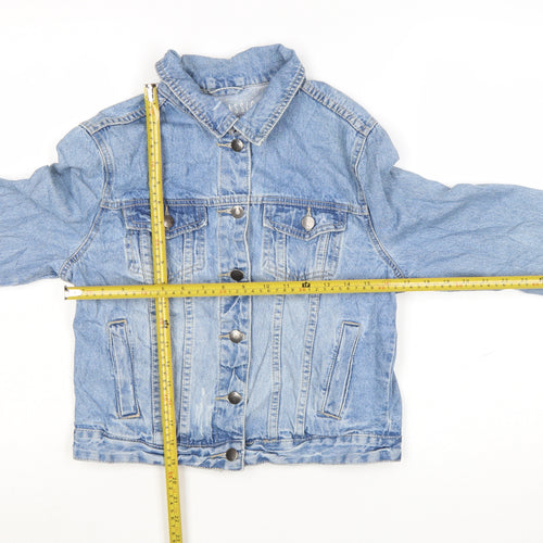 Cotton On Womens Blue Denim Cropped Jacket Size 12 Classic Casual