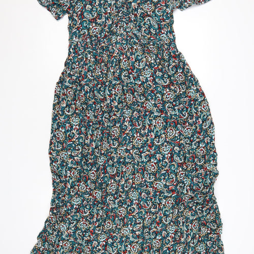 Marks and Spencer Per Una Women's Multicoloured Size 12 Midi Fit & Flare Dress