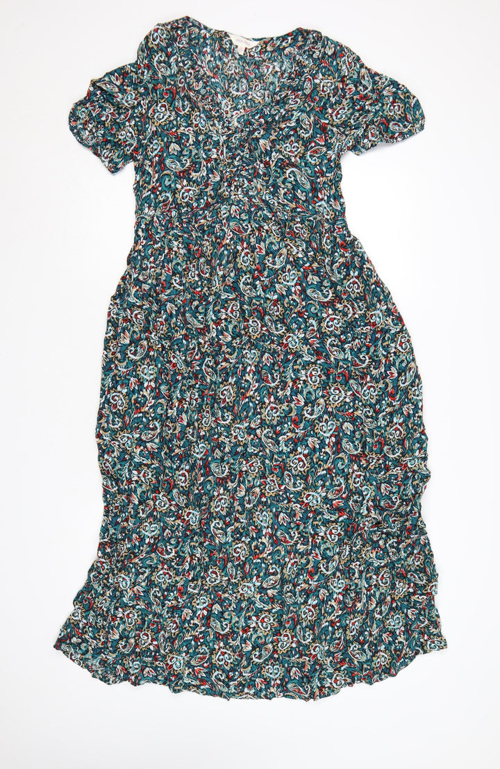 Marks and Spencer Per Una Women's Multicoloured Size 12 Midi Fit & Flare Dress