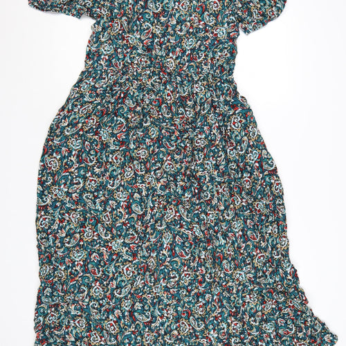 Marks and Spencer Per Una Women's Multicoloured Size 12 Midi Fit & Flare Dress