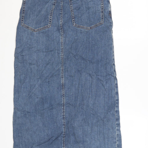 Marks and Spencer Women Blue Denim Midi Pencil Skirt Size 10