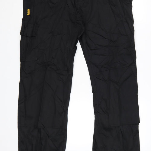 Iron Mountain Workwear Black Mens 38R Cargo Trousers Polyester Cotton