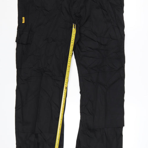 Iron Mountain Workwear Black Mens 38R Cargo Trousers Polyester Cotton