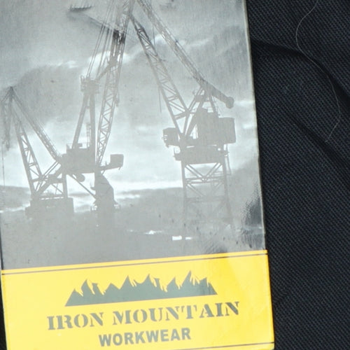 Iron Mountain Workwear Black Mens 38R Cargo Trousers Polyester Cotton