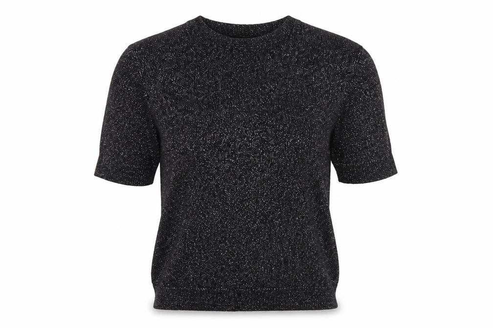 Marks and Spencer Autograph Women's Black Cashmere Blend Short Sleeve Jumper S