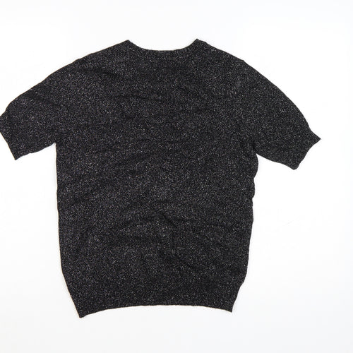 Marks and Spencer Autograph Women's Black Cashmere Blend Short Sleeve Jumper S