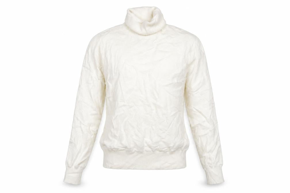 Front view of H&M Women Ivory Roll Neck Viscose Knit Jumper, size S