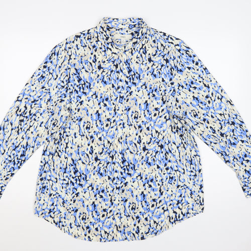 Marks and Spencer Women’s Blue Animal Print Button-Up Blouse Size 12