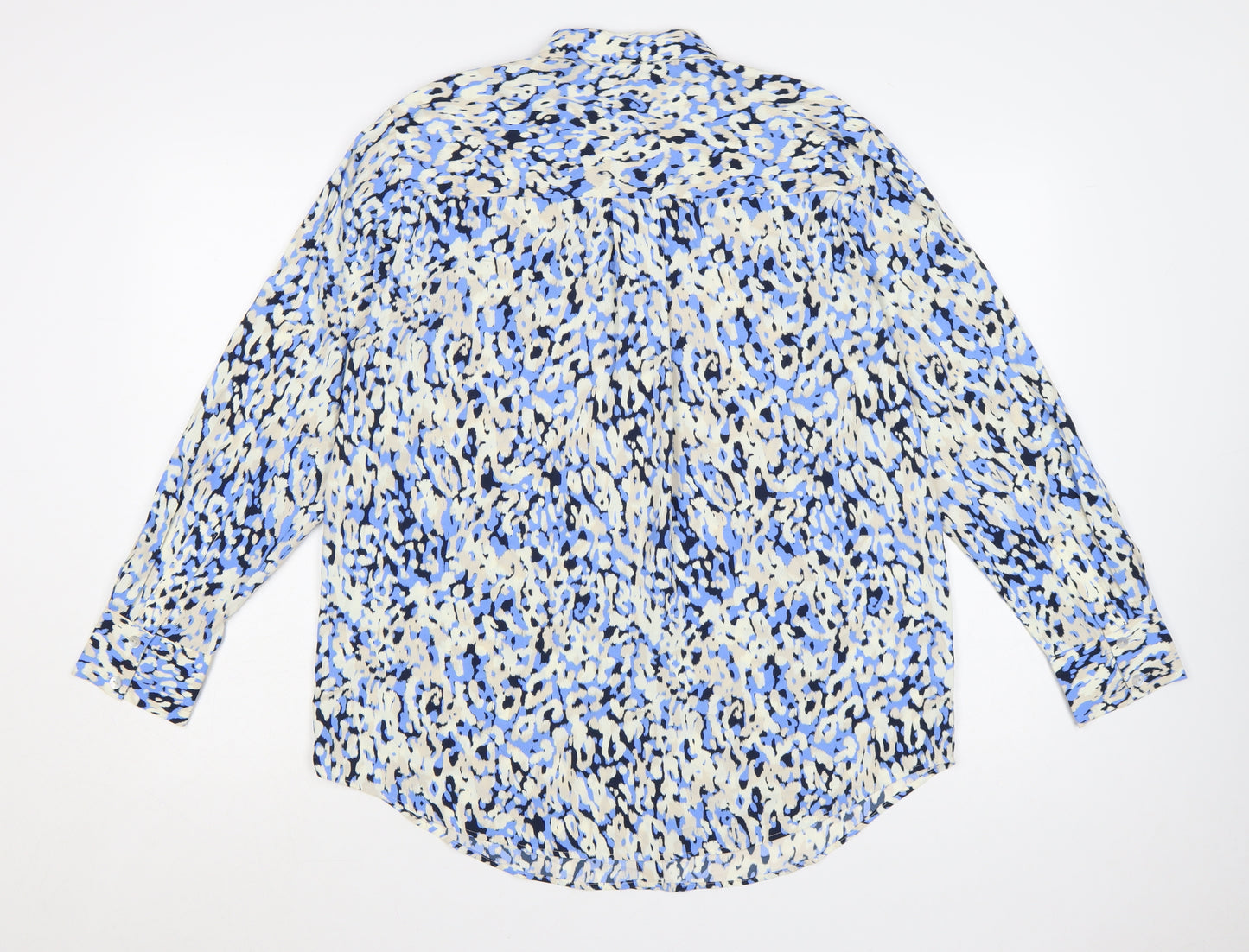 Marks and Spencer Women’s Blue Animal Print Button-Up Blouse Size 12