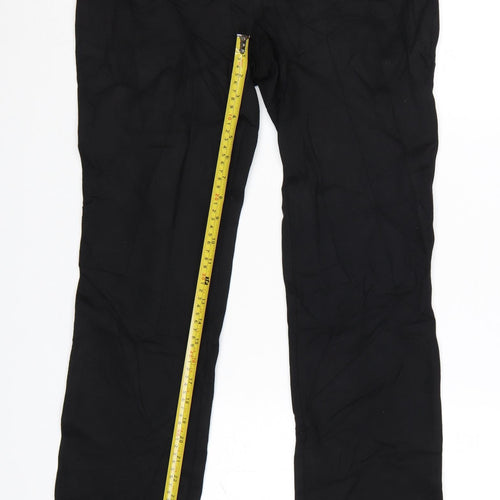Marks and Spencer Per Una Women's Black Slim Straight Trousers Size 12 Long