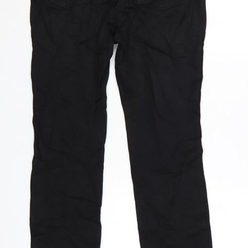 Marks and Spencer Per Una Women's Black Slim Straight Trousers Size 12 Long