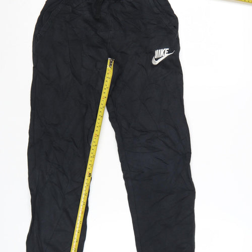 Nike Boys Black Jogger Trousers L 147-158cm Cotton Blend Sweatpants