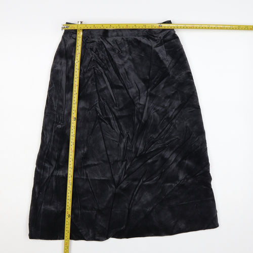 House of Fraser Women’s Black Velvet Midi Pencil Skirt Size 14