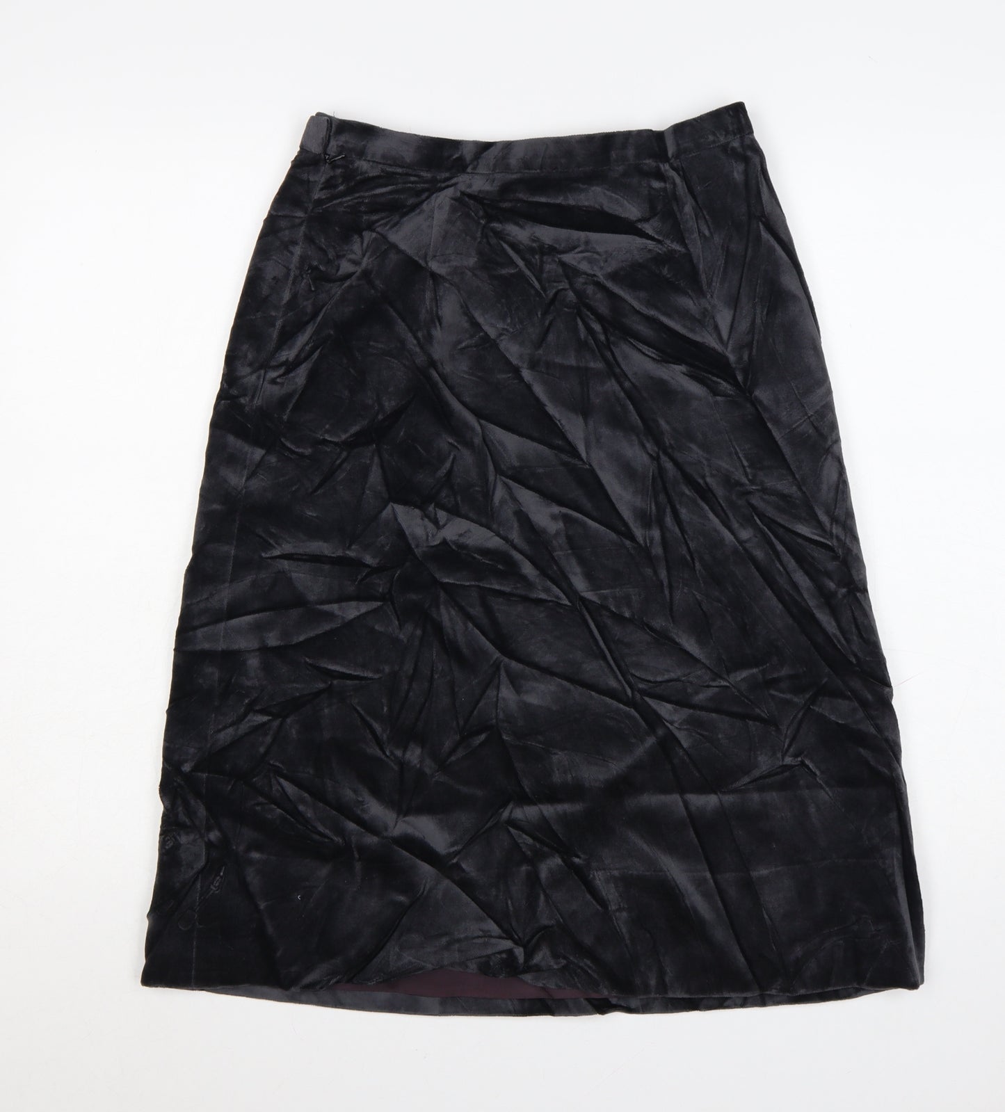 House of Fraser Women’s Black Velvet Midi Pencil Skirt Size 14