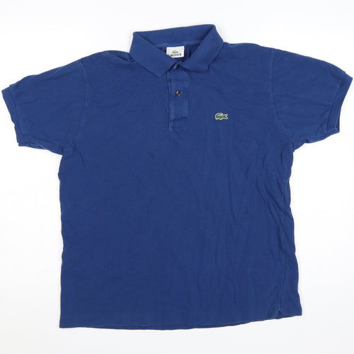 Lacoste Men's Blue Cotton Polo Shirt Size L Classic Fit