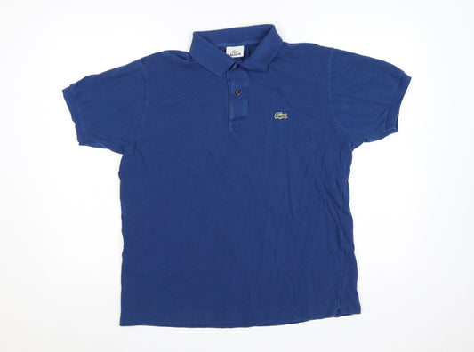 Lacoste Men's Blue Cotton Polo Shirt Size L Classic Fit