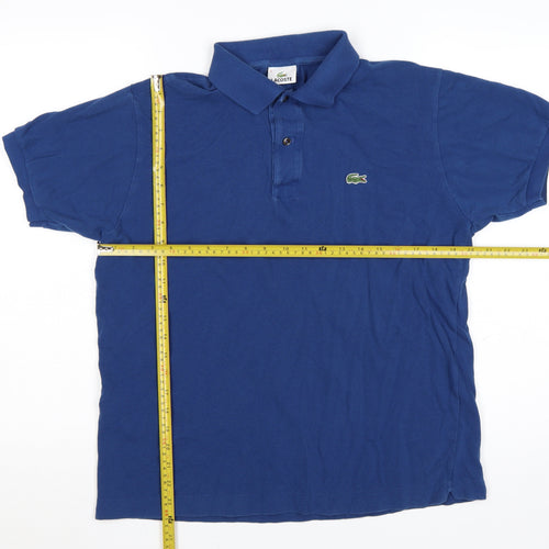 Lacoste Men's Blue Cotton Polo Shirt Size L Classic Fit