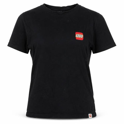 Pull&Bear Women Black LEGO Short Sleeve Cotton T-Shirt XS