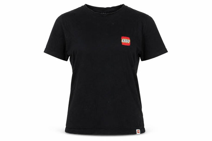 Pull&Bear Women Black LEGO Short Sleeve Cotton T-Shirt XS