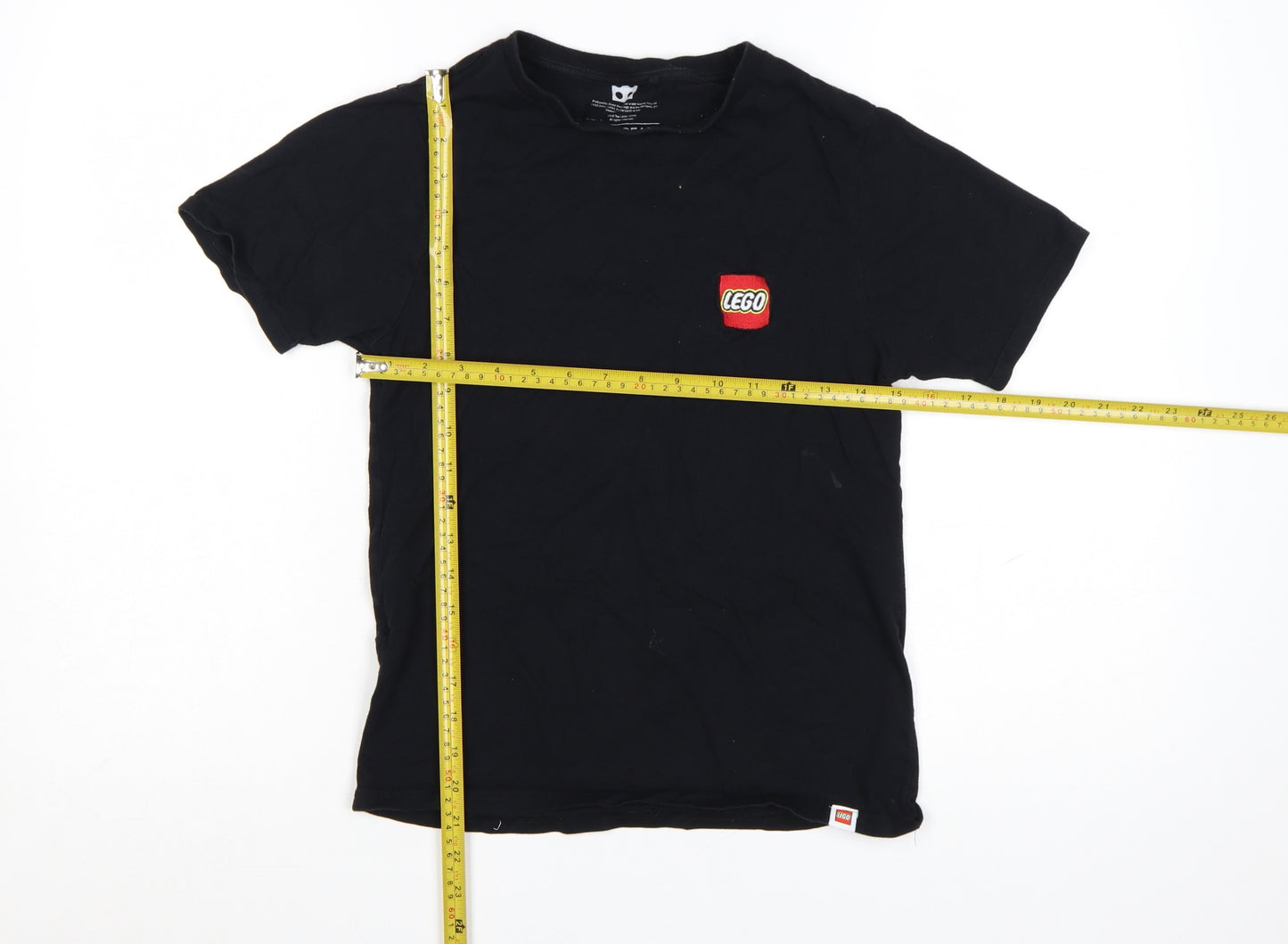 Pull&Bear Women Black LEGO Short Sleeve Cotton T-Shirt XS
