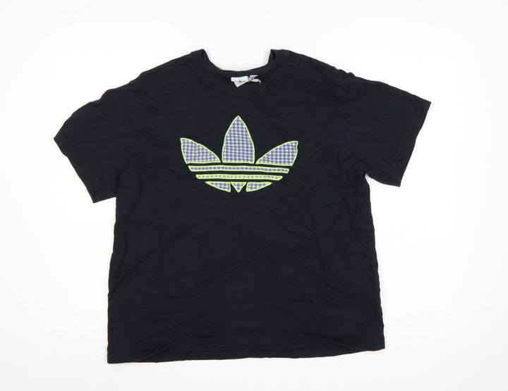 adidas Women’s Black XL Relaxed Fit Logo Cotton T-Shirt