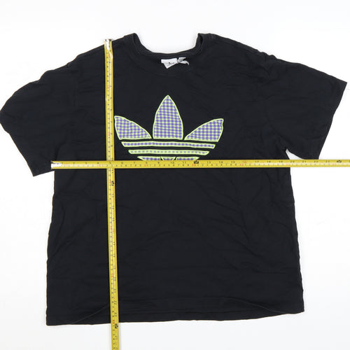adidas Women’s Black XL Relaxed Fit Logo Cotton T-Shirt