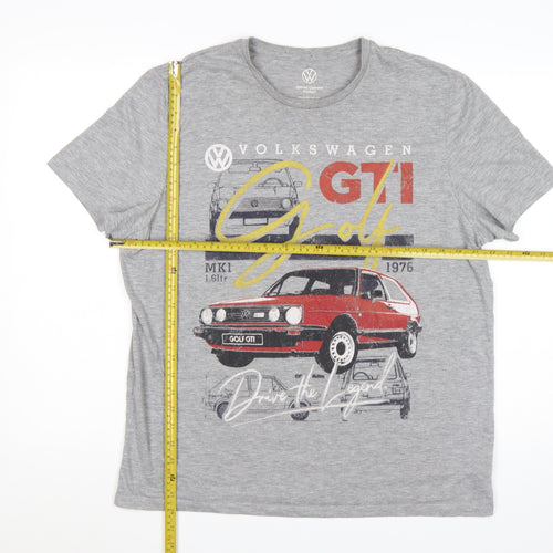 Volkswagen Men's Grey XL Graphic GTI Golf Retro Car T-Shirt
